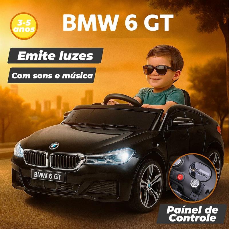 Carrinho Elétrico Infantil Bmw Gt 12v Até 30 Kg Com Sons E Faról